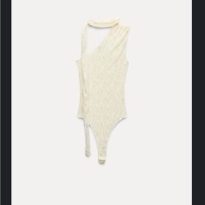 Zara asymmetric lace bodysuit